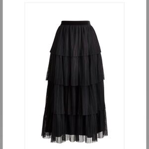 J Crew Black Tiered Skirt